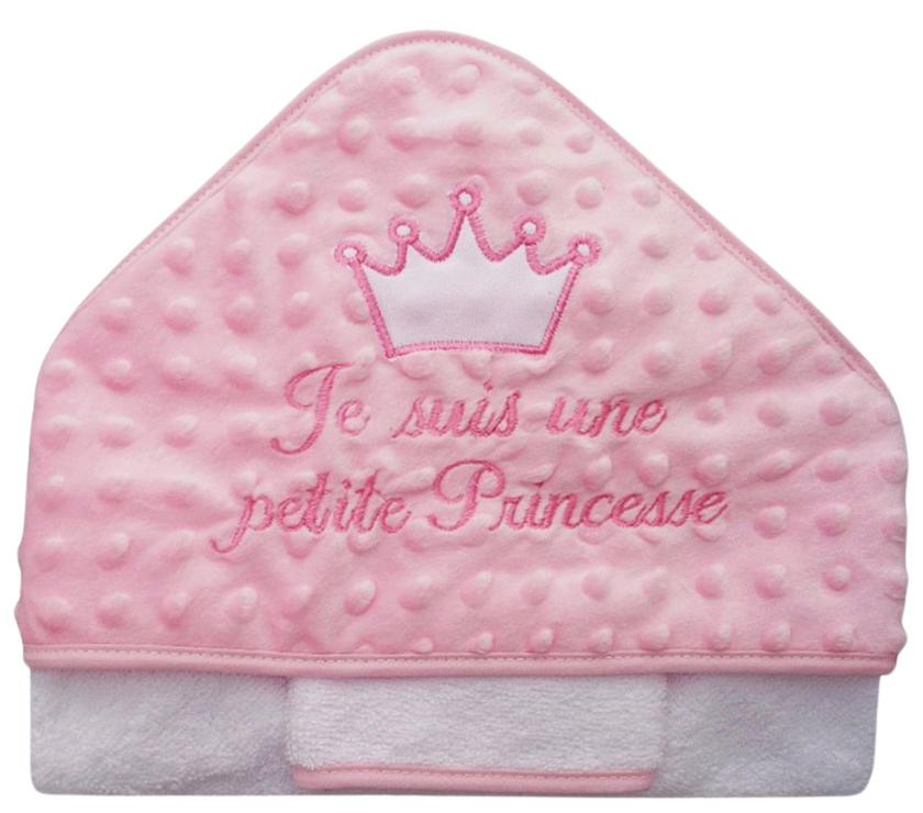 Sortie de Bain Brodée "Je Suis une Petite Princesse" - Mode Bébé Claye