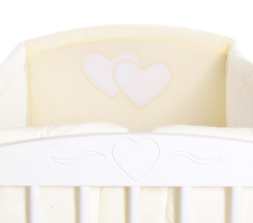 Tour de Lit Universel XXL - Cœurs Beige - Mode Bébé Claye