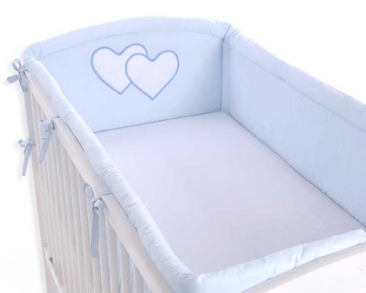 Tour de Lit Universel XXL - Cœurs Bleus - Mode Bébé Claye