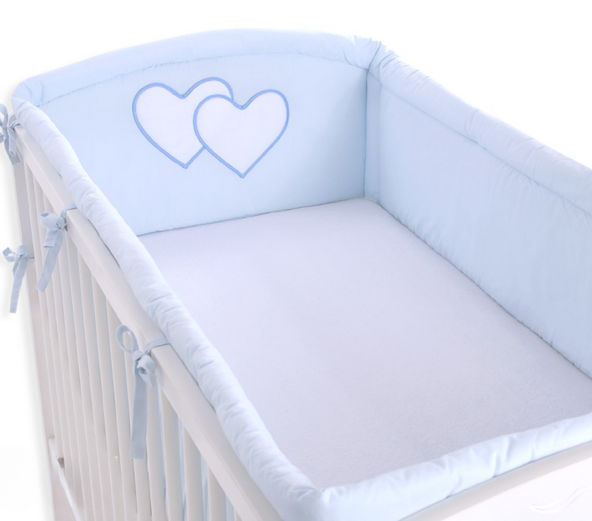 Tour de Lit Universel XXL - Cœurs Bleus - Mode Bébé Claye
