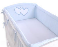 Tour de Lit Universel XXL - Cœurs Bleus - Mode Bébé Claye