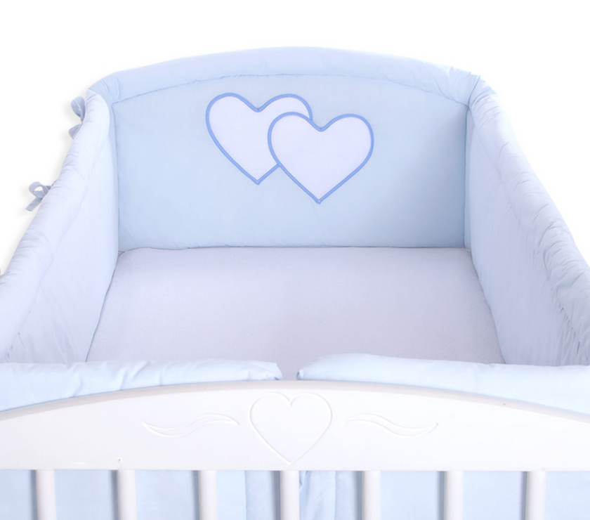 Tour de Lit Universel XXL - Cœurs Bleus - Mode Bébé Claye