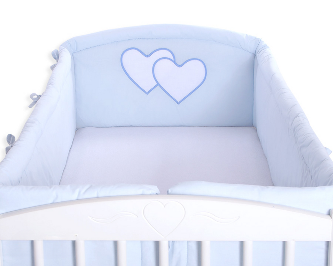 Tour de Lit Universel XXL - Cœurs Bleus - Mode Bébé Claye