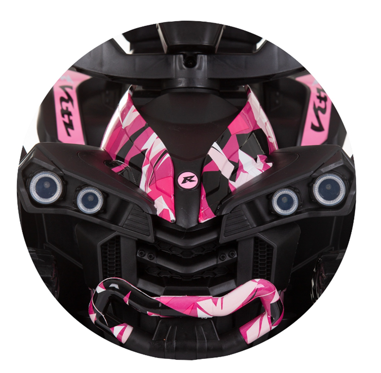 Voiture porteur pousseur avec poignée et auvent "ATV" Rose - Mode Bébé Claye