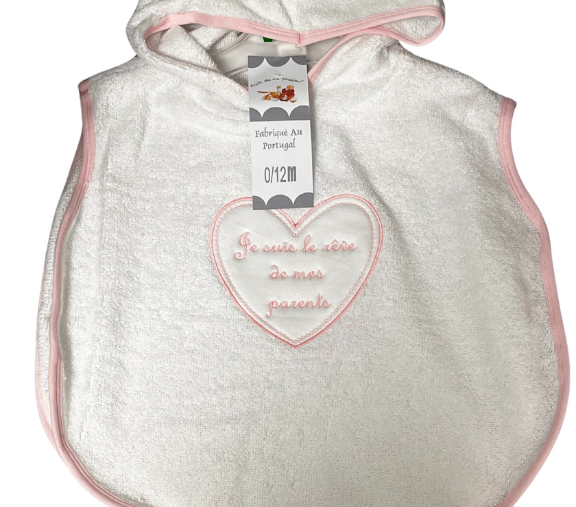 Poncho de Bain Bébé - Je suis le Rêve de Mes Parents - Mode Bébé Claye