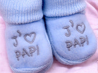 Chaussons pour Bébé (0 à 6 mois) - "J'aime Papi" - Mode Bébé Claye