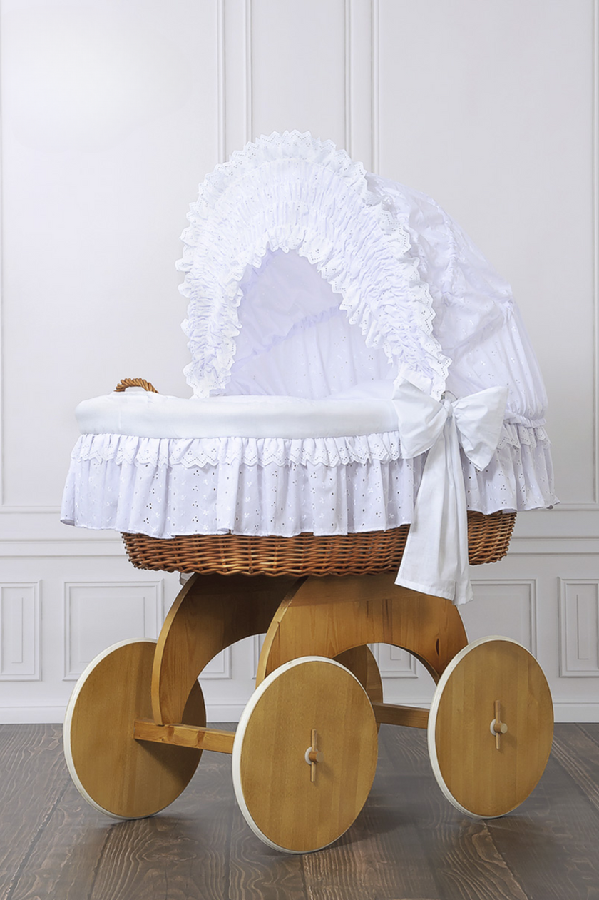 Berceau en osier avec capuche Charlotte - Blanc - Mode Bébé Claye
