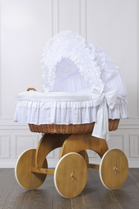 Berceau en osier avec capuche Charlotte - Blanc - Mode Bébé Claye