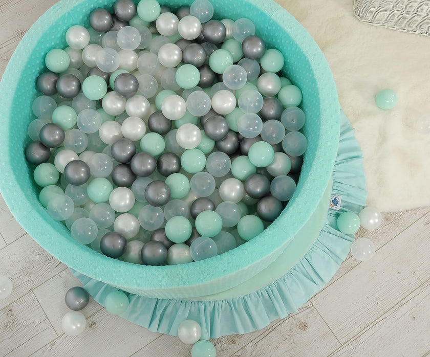 Piscine minky sèche avec boules 200 pcs - menthe - Mode Bébé Claye