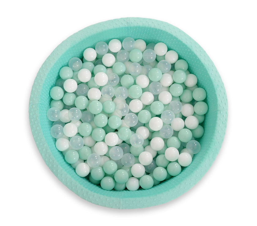 Piscine minky sèche avec boules 200 pcs - menthe - Mode Bébé Claye