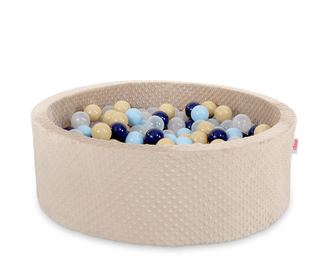 Piscine sèche à volants avec boules 200 pcs. - beige - Mode Bébé Claye