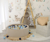 Piscine sèche à volants avec boules 200 pcs. - beige - Mode Bébé Claye