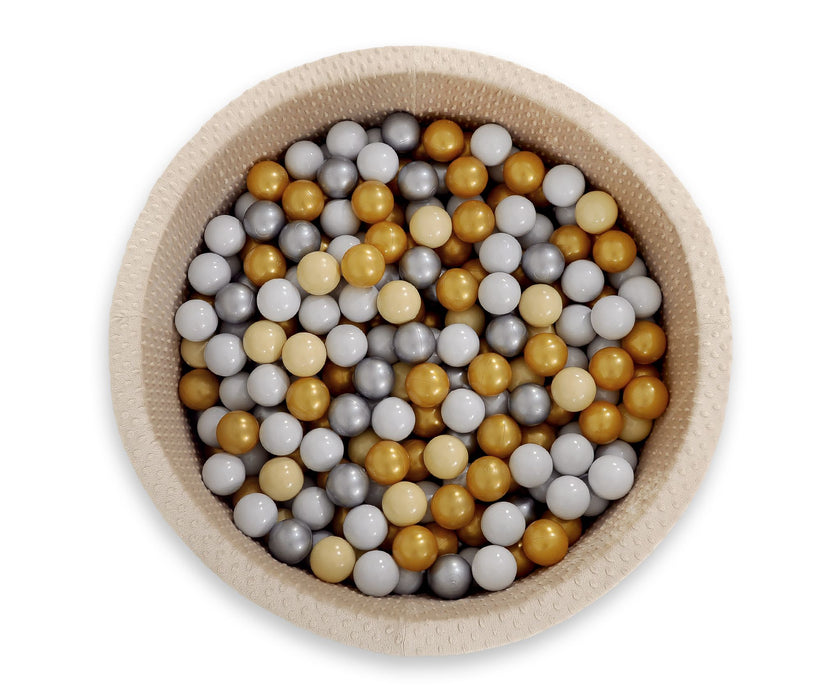 Piscine sèche à volants avec boules 200 pcs. - beige - Mode Bébé Claye