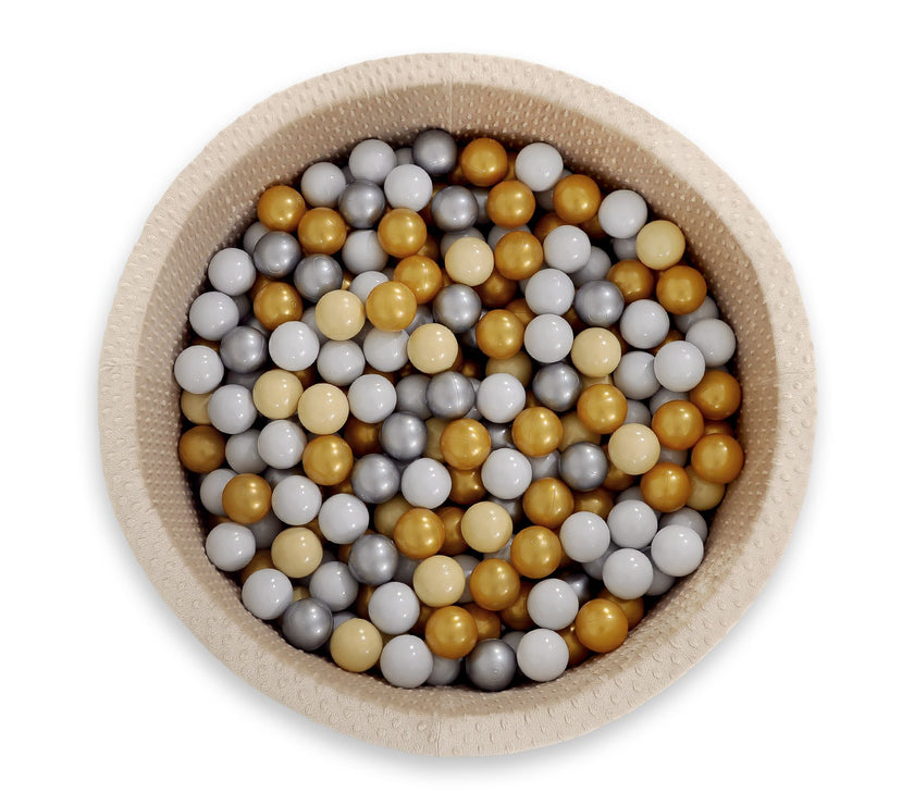 Piscine sèche à volants avec boules 200 pcs. - beige - Mode Bébé Claye