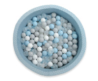 Piscine sèche à volants avec boules 200 pcs. -bleu - Mode Bébé Claye
