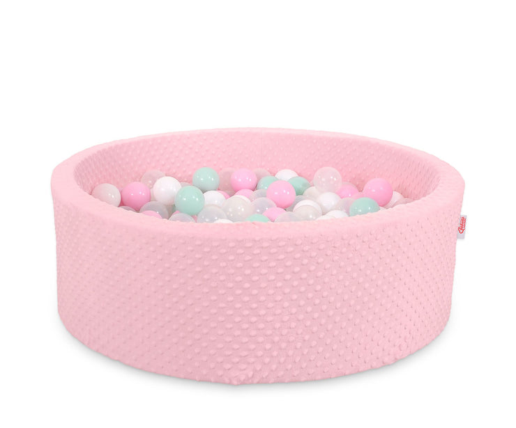 Piscine sèche minky avec boules 200 pcs - rose - Mode Bébé Claye