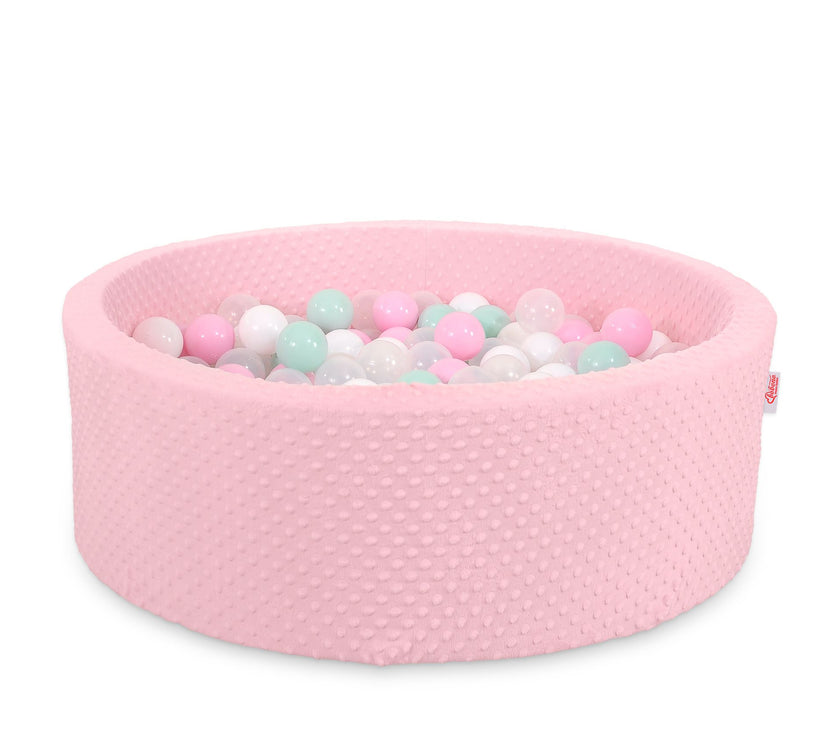 Piscine sèche minky avec boules 200 pcs - rose - Mode Bébé Claye