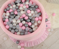 Piscine sèche minky avec boules 200 pcs - rose - Mode Bébé Claye
