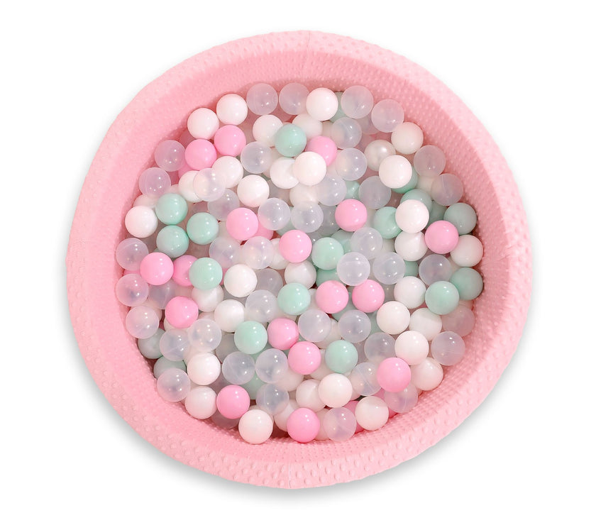 Piscine sèche minky avec boules 200 pcs - rose - Mode Bébé Claye