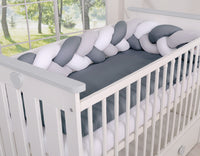 Tour de lit Tressé - blanc-gris - Mode Bébé Claye