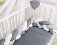 Tour de lit Tressé - blanc-gris - Mode Bébé Claye