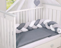 Tour de lit Tressé - blanc-gris - Mode Bébé Claye