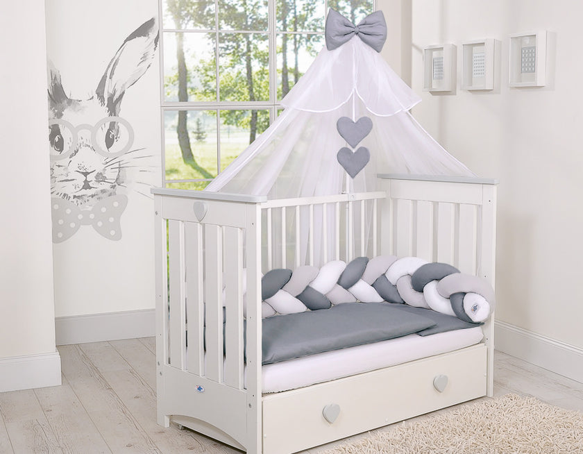 Tour de lit Tressé - blanc-gris - Mode Bébé Claye