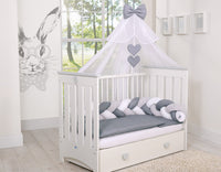 Tour de lit Tressé - blanc-gris - Mode Bébé Claye