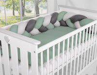 Tour de lit Tressé - blanc-gris-vert - Mode Bébé Claye