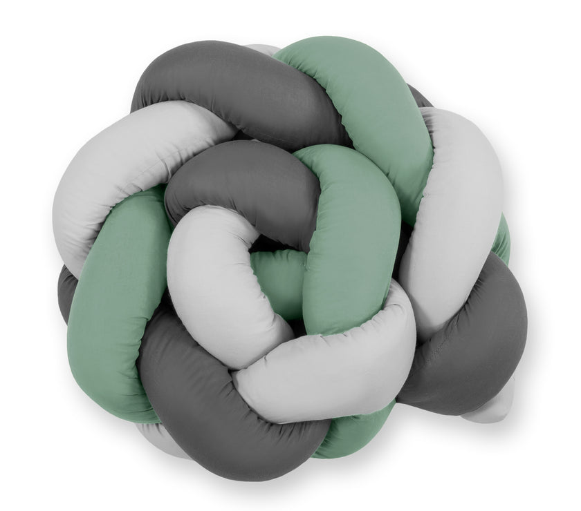 Tour de lit Tressé - blanc-gris-vert - Mode Bébé Claye