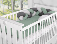 Tour de lit Tressé - blanc-gris-vert - Mode Bébé Claye