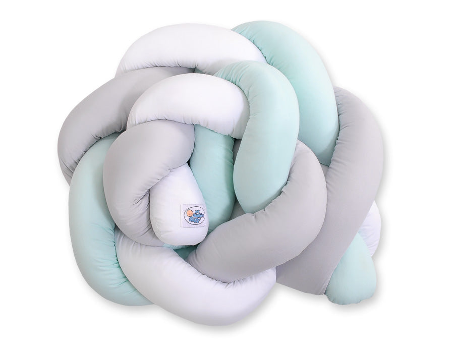 Tour de lit Tressé - blanc, rose et menthe - Mode Bébé Claye