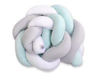 Tour de lit Tressé - blanc, rose et menthe - Mode Bébé Claye
