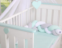Tour de lit Tressé - blanc, rose et menthe - Mode Bébé Claye