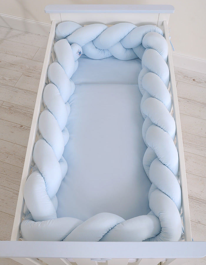 Tour de lit Tressé bleu 360 cm - Mode Bébé Claye