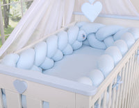 Tour de lit Tressé bleu 360 cm - Mode Bébé Claye
