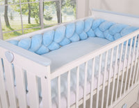 Tour de lit Tressé en pluche - Bleu - Mode Bébé Claye