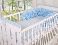 Tour de lit Tressé en pluche - Bleu - Mode Bébé Claye