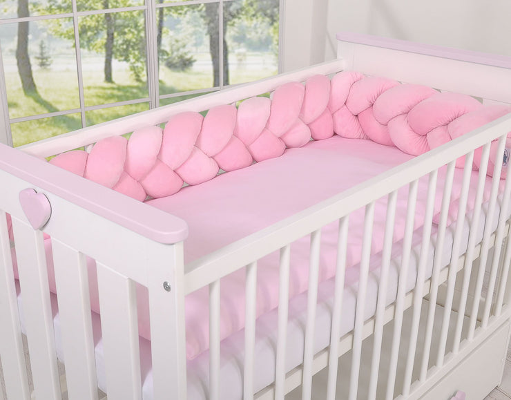 Tour de lit Tressé en pluche - rose - Mode Bébé Claye