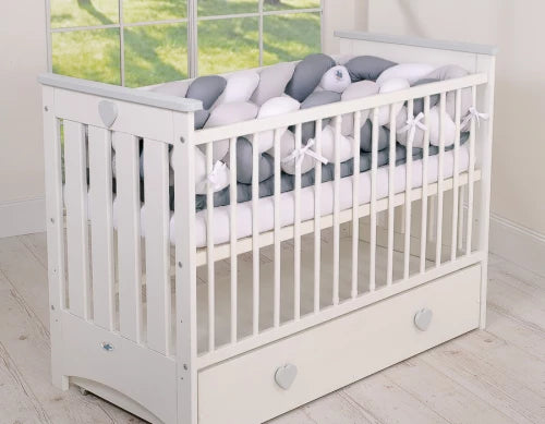 Tour de lit Tressé Gris - Blanc  360 cm - Mode Bébé Claye