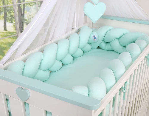 Tour de lit Tressé menthe 360 cm - Mode Bébé Claye