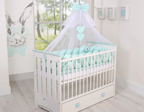 Tour de lit Tressé menthe 360 cm - Mode Bébé Claye