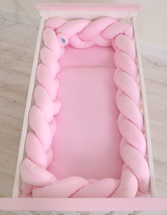 Tour de lit Tressé rose 360 cm - Mode Bébé Claye