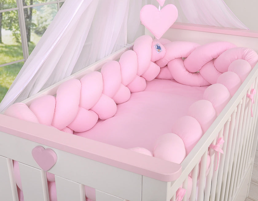 Tour de lit Tressé rose 360 cm - Mode Bébé Claye
