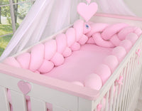 Tour de lit Tressé rose 360 cm - Mode Bébé Claye