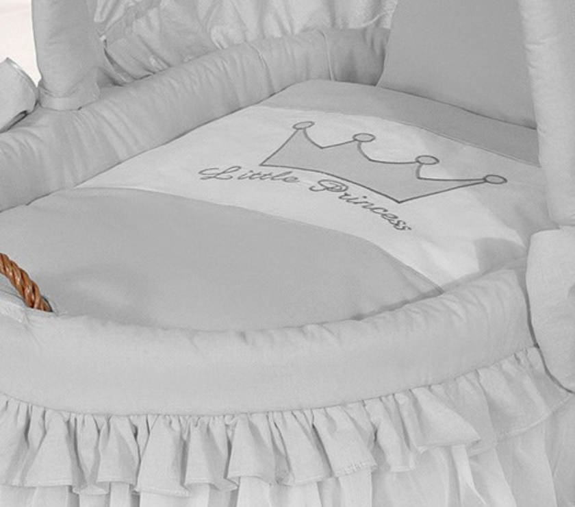 Berceau en Osier avec Capuche - Little Prince/Princess Gris - Mode Bébé Claye