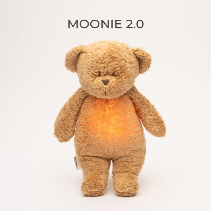 Moonie – ourson nature bio avec sons & lumières caramel - Mode Bébé Claye