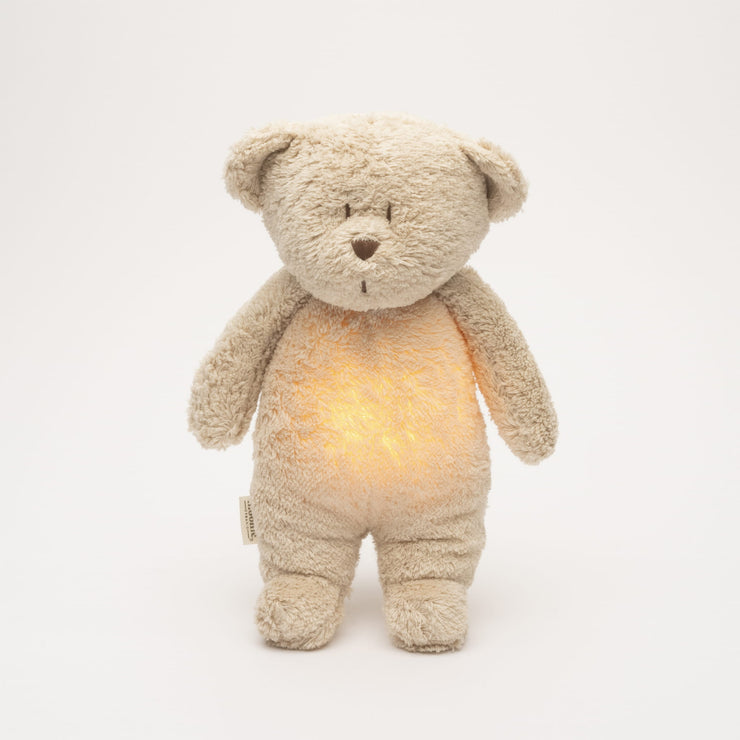 Moonie – ourson nature bio avec sons & lumières sable - Mode Bébé Claye