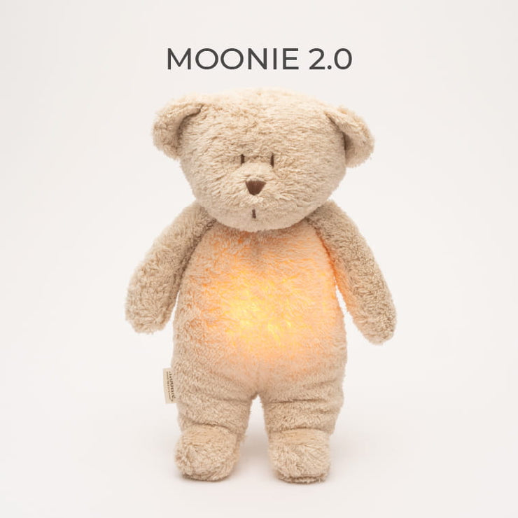 Moonie – ourson nature bio avec sons & lumières sable - Mode Bébé Claye
