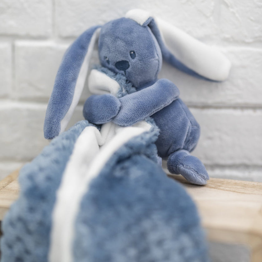 Doudou Couverture Lapin Lapidou Bleu - Mode Bébé Claye